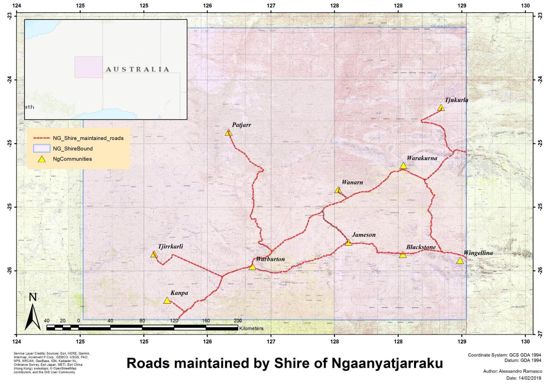 roads maintained by ngaanyatjarraku
