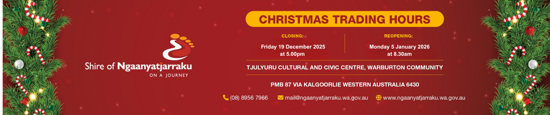 Shire of Ngaanyatjarraku - Annual Office Closure